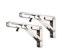 Shelf Brackets 2Pcs Triangle Folding Angle Shelf Bracket Heavy Duty Stainless Steel Collapsible for Table Work Bench Wall Mounted for the Kitchen(20inch Stainless 2PC)