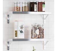 Shelf Brackets 4pcs Silver Brushed Stainless Steel 15x2.5x11.5cm Heavy-Duty 50kg