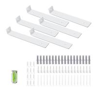 Shelf Brackets, 6 Pcs of 30cm/12inch Heavy Duty Industrial Shelf Bracket, White Metal L Brackets for Shelves Support DIY(5mm Thicked)