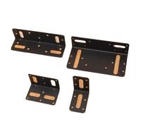 Shelf Brackets Black L Shaped Corner Brace Stainless Steel Right Angle Support for Cabinet Table Chair Furniture Fixed Hardware Suitable for Shelves and Tables(4 Sets-(D))