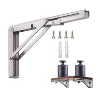 Shelf Brackets,Folding Brackets - 2X Stainless Steel Triangle Shelf Bracket,Wooden Shelf Brackets, Floating Shelf Bracket for Workbench with Shelf