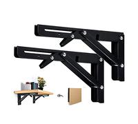 Shelf Brackets Heavy Duty for Wooden Board, 2PCS Stainless Steel Floating Shelf Brackets DIY Wall Mounted Saving Space for Folding Table Work Bench, Length 250mm/9.84 inch