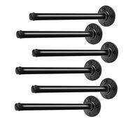 Shelf Brackets - Heavy Duty Industrial Metal Wall Floating Shelf Bracket, Farmhouse Rustic Iron L Bracket with Lip for 8 Inch Open Shelving Shelves - 6 Pack Includes Hardware -Multi-Size Available