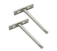 Shelf Brackets， Hidden T-Shape Floating Shelf Brackets Black and Stainless Steel 76-121mm 2 Pcs