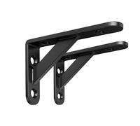 Shelf Brackets， Metal Floating and Scaffold Board Shelf Brackets, Multicolor, Multiple Sizes, 2 Pack(Black,300x190)