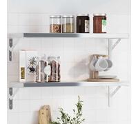 Shelf Brackets Silver 23.5x2.5x15.5cm Stainless Steel Brushed 4pcs 50kg Support