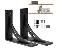 Shelf Brackets | Sturdy Right Angle Brackets - Metal Shelf Brackets | for Friends Rustic Kitchen Garage Indoor and Outdoor Use in the House with Shelving