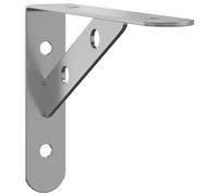 Shelf Brackets Wall Mounted Shelf Support 4 pcs Silver Stainless Steel vidaXL