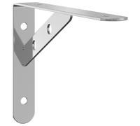 Shelf Brackets Wall Mounted Shelf Support 4 pcs Silver Stainless Steel vidaXL