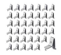 Shelf Clips, Adjustable Supports Clip for 255 Standard Pilaster, Heavy Duty Metal Shelving Brackets Clips for Kitchen Cabinet Bookcase (Silver 40)