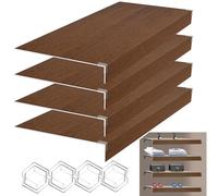 Shelf Covers 19 x 14 x 2.5in Walnut Color with 10 Hard PVC Corner Guard,Wire Rack Cover for Decoration Smaller Things Closet Kitchen Pantry Bathroom Shelves