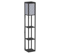 HOMCOM Modern Shelf Floor Lamp Light w/ 4 Tier Open Shelves, Black