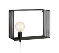 Shelf Flush Wall Light with Plug - Black