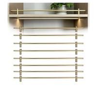 Shelf Guard Rail Decorative Non-Fall Set,Gold Shelf Rails For Shelves Decorative, Aluminum Tipping Gallery Rails For Bathroom Closet Kitchen Cabinet Office Shel