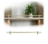 Shelf Guard Rail Decorative Non-Fall Set,Gold Shelf Rails For Shelves Decorative, Aluminum Tipping Gallery Rails For Bathroom Closet Kitchen Cabinet Office Shel