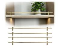 Shelf Guard Rail Decorative Non-Fall Set,Gold Shelf Rails For Shelves Decorative, Aluminum Tipping Gallery Rails For Bathroom Closet Kitchen Cabinet Office Shel