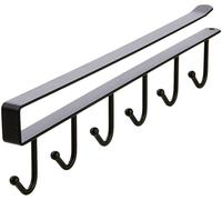 Shelf Hook Organizer for Kitchen Cupboard and Closet, Hanging Hooks for Glass Mugs, Wardrobe Hanger with Rails, Space-Saving Storage Solution