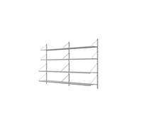 Shelf Library Double Section Shelving Unit 108.4x80 Stainless Steel