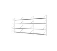 Shelf Library Triple Section Shelving Unit 108.4x80 Stainless Steel