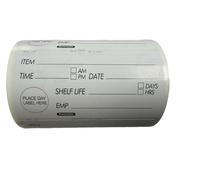 Shelf Life Data Labels, Food Rotation Stickers, Removable Adhesive, 5cm x 10cm, 500 Count Roll, for Catering, Restaurant & Kitchen HACCP Use