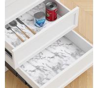 Shelf Liner, Drawer Liner, Kitchen Cabinet Liner Non-slip Liner Waterproof & Oil-proof Kitchen Cupboard Liners Non-Adhesive & Washable Drawer Mat Protect Dresser Shelves Bathroom 30cm x 300cm Marble