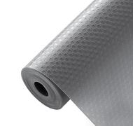 Shelf Liner, Waterproof Refragerator Liner, Drawer Liners for Kitchen Cabinet, Bathroom Under Sink Mat Non Adhesive Fridge Liner EVA Place Mats Roll - Grey 17.7"×197"