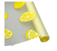Shelf Liners Cabinet Mat Refrigerator Drawer Shelf Cover Liners Non Slip Waterproof Closet Placemat Table Pad(Lemon,30x300cm)
