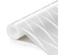 Shelf Liners, Drawer Liner for Kitchen Cabinets, Refrigerator Liners Waterproof Cupboard Liner Fridge Liner for Shelves -Clear Wave 44x300cm