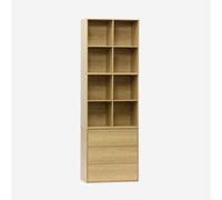 Shelf Modular Bookcase Wood Decor 3 Elements - 3 Drawers 8 Niches Light Wood - Sweeek