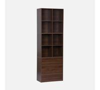 Shelf Modular Bookcase Wood Decor 3 Elements - 3 Drawers 8 Niches Walnut - Sweeek