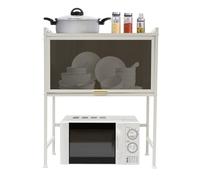 Shelf Organizer wanwanper Kitchen Storage Cabinet 2 Tier Microwave Oven Rack Cupboard Counter Space Saver and 33.1 lbs Weight Capacity for Kitchens Bedrooms Living Rooms (White)