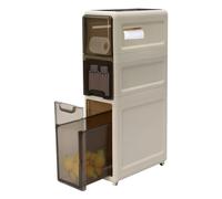 Shelf Organizer wanwanper Storage Cabinet Bathroom for Small Space 3 Tier Drawer Narrow Slim Rolling Cart Living Rooms Bathrooms Bedrooms (39 * 18.6 74.7cm)