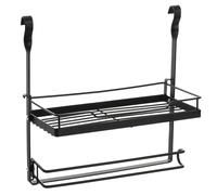 (SHELF PAPER TOWEL HOLDER - BLACK) LIVIVO Kitchen Saucepan Lid Hooks Tool Utensils Holder Hanging Rail Rack Wall Mounted