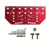 Shelf Pin Hinge Jig 2 in 1 All Metal Cabinet Hardware Tool Drill Guide with 1/4in 5mm Drilling Bits for Woodworking and Home Improvement