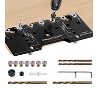 Shelf Pin Jig, 1/4 Inch 5mm Aluminum Alloy Shelf Pin Drilling Guide, Precise Cabinet Mounting Template Jig, 32mm Spacing Woodworking Straight Hole Drilling Jig Hardware for Cabinet Shelf (Black)