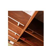 Shelf Rail Fence,20-Inch Bookcase Wire Guard Rail - Prevent Falls, Versatile Shelf Safety Bar for Shoe Rack & Wardrobe, Ideal for Hallways (Coffee Color)