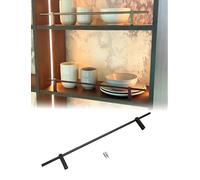 Shelf Rail Fence,Black 38-Inch Bookcase Wire Guard Rail, Prevent-Fall Shelf Bar, Versatile Hallway Shoe Rack Fence, Sturdy Safety Rail for Wardrobes and Bookcases