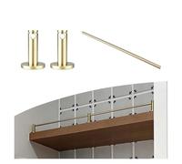 Shelf Rails for Shelves Drill-Free Detachable Cabinet Guard Rail, Solid Brass Anti-Tip Safety Bar Sets 12/16/20/26/28/31in for Closet/Shoe/Book Rack Storage(Type A,L 31in(78cm))