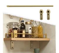 Shelf Safety Rail Gold 8-40 inch, Vintage Antique Brass Home Decorative Pole Rod, Guardrail Retaining Bar Stopper with Accessories(B,96cm/37.8")