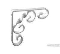 Shelf Scroll Bracket for Walls, Garden Garage and More Heavy Duty Wrought Iron in White 6" 150mm