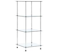 vidaXL 4-Tier Shelf Black Tempered Glass Kitchen Showcase Spice Organiser Rack