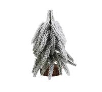 Shelf Styling Christmas Tree Decor with Snow-Dusted Cedar Branches and Wood-Look Base for Holiday Tabletop Display Tabletop Christmas Tree Decor Cedar Snow Dusted Holiday Artificial Wood Base Mantel