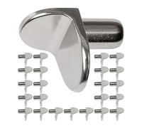 Shelf Support, 24 Pieces, L-Shaped Shelf Support for Ø 5 mm Drill Holes, Solid Steel Angled Board Screw, Rust-Free, Shelf Holder, D5 Steel Angled Support Shelf, Furniture Support L-Shaped