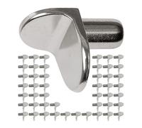 Shelf Support, 48 Pieces, L-Shaped Shelf Support for Ø 5 mm Drill Holes, Solid Steel Angled Board Screw, Rust-Free, Shelf Holder, D5 Steel Angled Support Shelf, Furniture Support L-Shaped