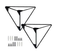 Shelf Support Brackets Gold, Heavy-Duty Floating Shelve Bracket, Metal Wall-Mounted Shelf Bracket, Triangular Fixed Shelving Brackets, 1 Set of 2,black-20cm/7.9in
