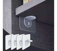 Shelf Support Brackets, Transparent ABS Pegs for Wardrobe Cabinet Glass Shelves, Punch-Free Wall Mount Holders 6cm