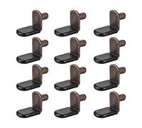 Shelf Support Peg, 6 mm L-Shaped Support, Furniture Cabinet Shelf, Bracket Pegs w Sleeve, for Kitchen Furniture Book Shelves Supplies, Antique Bronze 50 Pieces