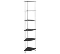 Shelf Tempered Glass Bookshelf Showcase Transparent/Black Multi Sizes vidaXL