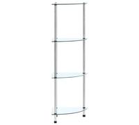 Shelf Tempered Glass Bookshelf Showcase Transparent/Black Multi Sizes vidaXL