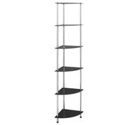 Shelf Tempered Glass Bookshelf Showcase Transparent/Black Multi Sizes vidaXL